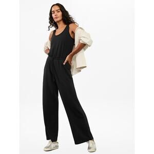 Athleta Black Sleeveless Jumpsuit Drawstring Waist Women’s Size 4